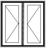Схема Двухстворчатые деревянные окна для бытовок