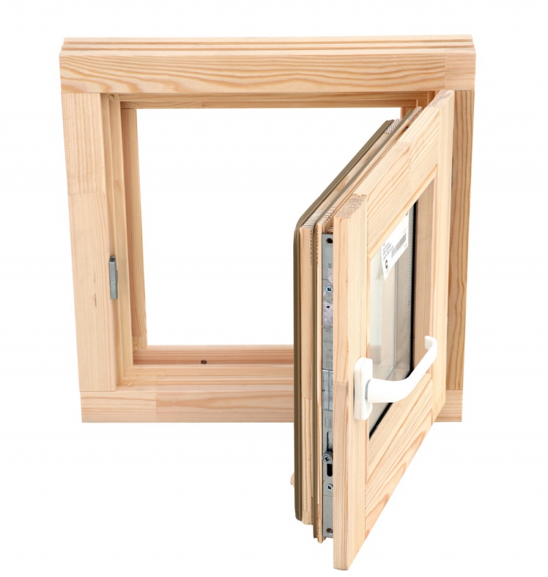 Фотография Квадратные деревянные окна со стеклопакетом (одна створка)