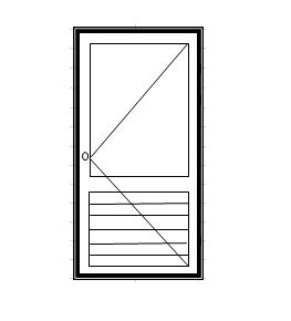 Схема Деревянные двери со стеклопакетом (верхнее остекление)