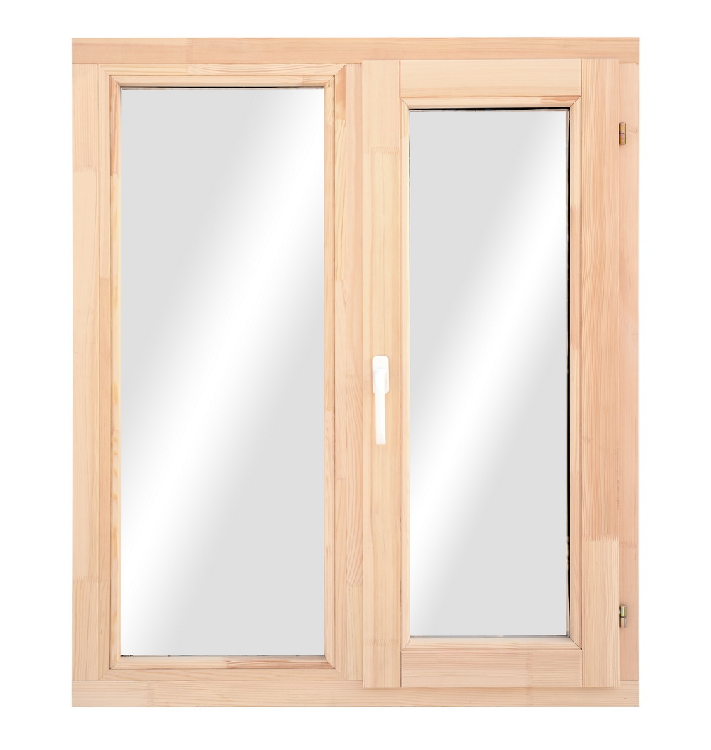 Фотография Двухстворчатые деревянные окна со стеклопакетами